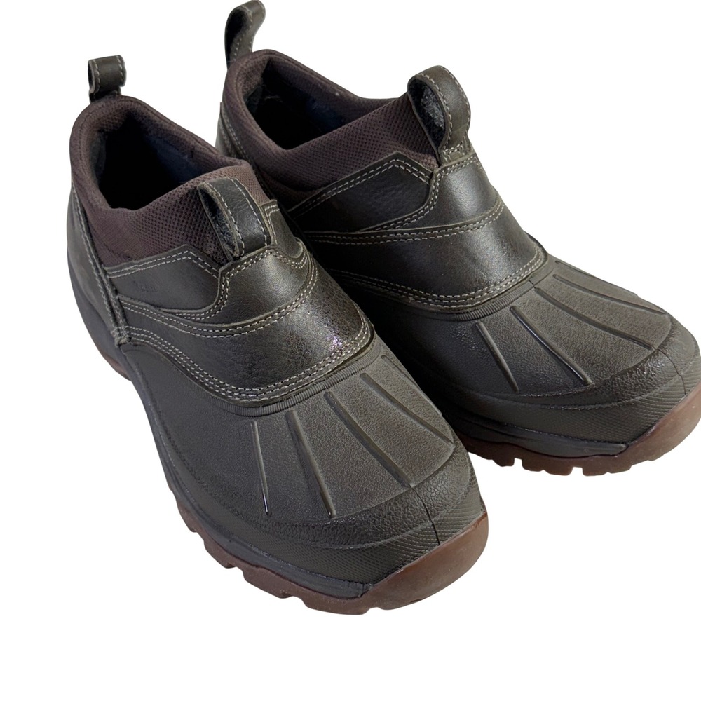 L.L.Bean Storm Chaser Leather Shoes Mens 10 Brown Waterproof Slip On